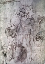 Vari studi, verso di Studio per David